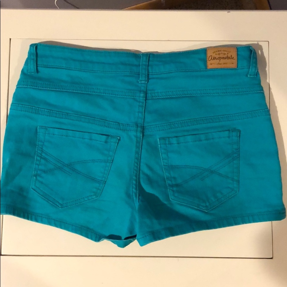 Aeropostale 5 Button Teal Denim Short - Picture 6 of 6